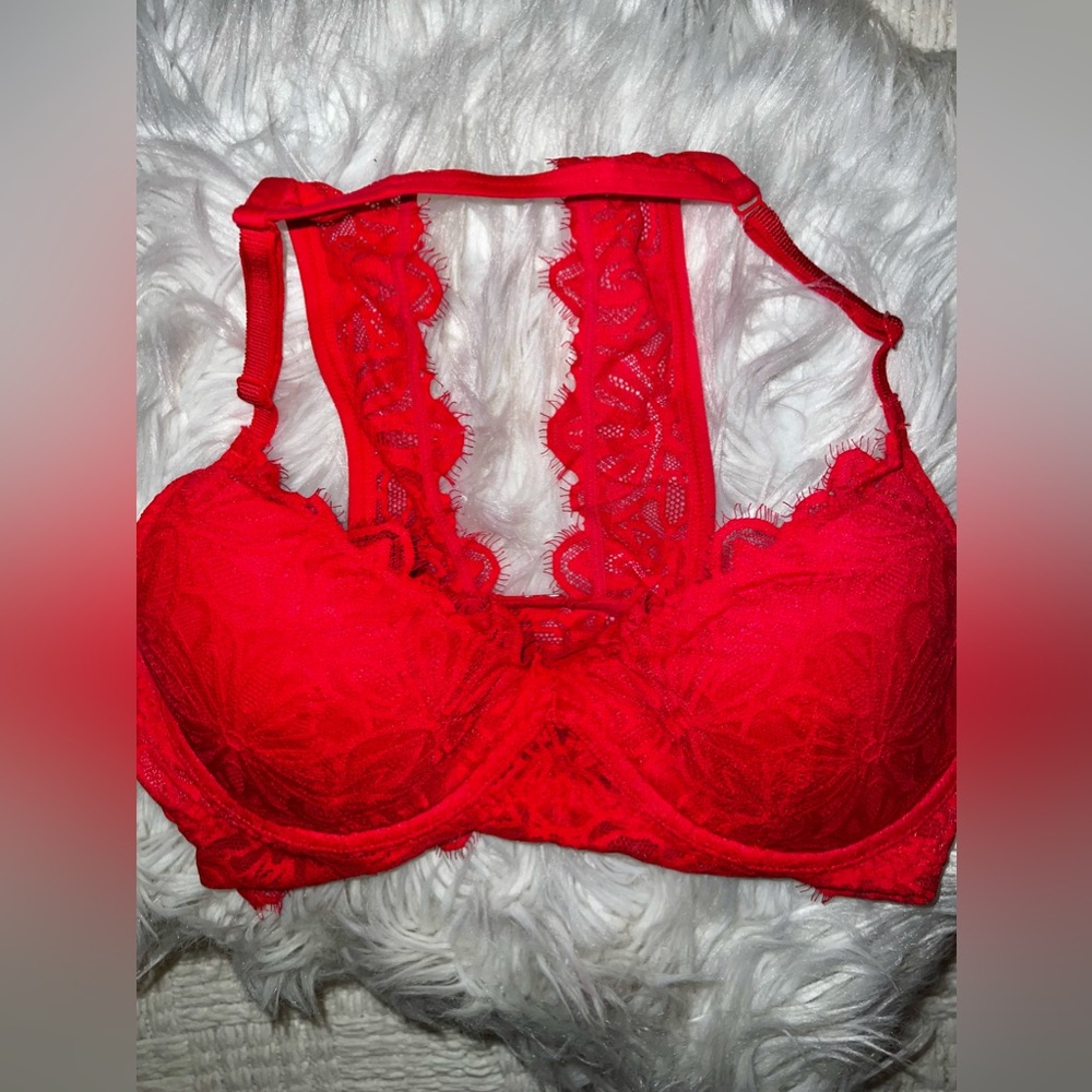Sexy red lace bra by PINK in size Medium